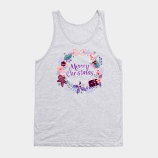 Pretty Christmas Wreath Tank Top